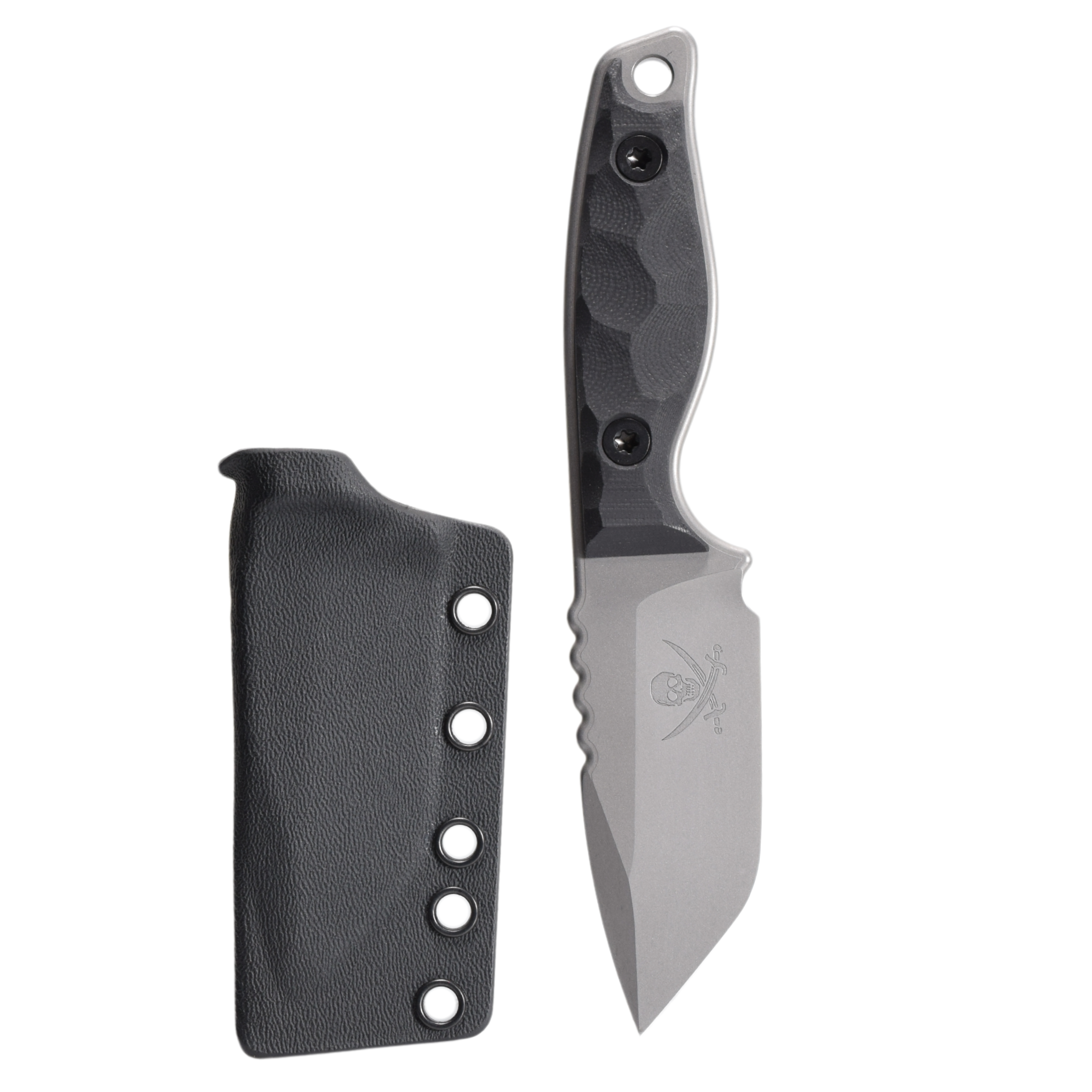 Buy V3NDETTA Stonewashed Jolly Roger Knife | Compliance Edge Knives